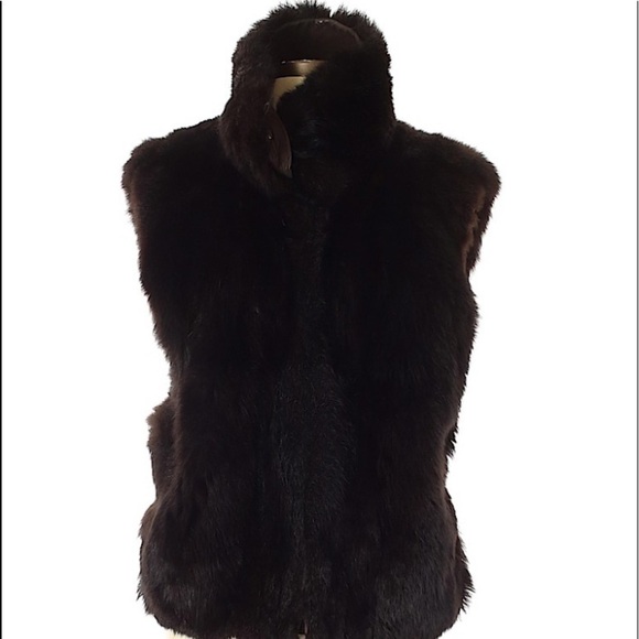 Marc by Andrew Marc Fur Leather Bomber Vest Size Medium - Picture 1 of 5